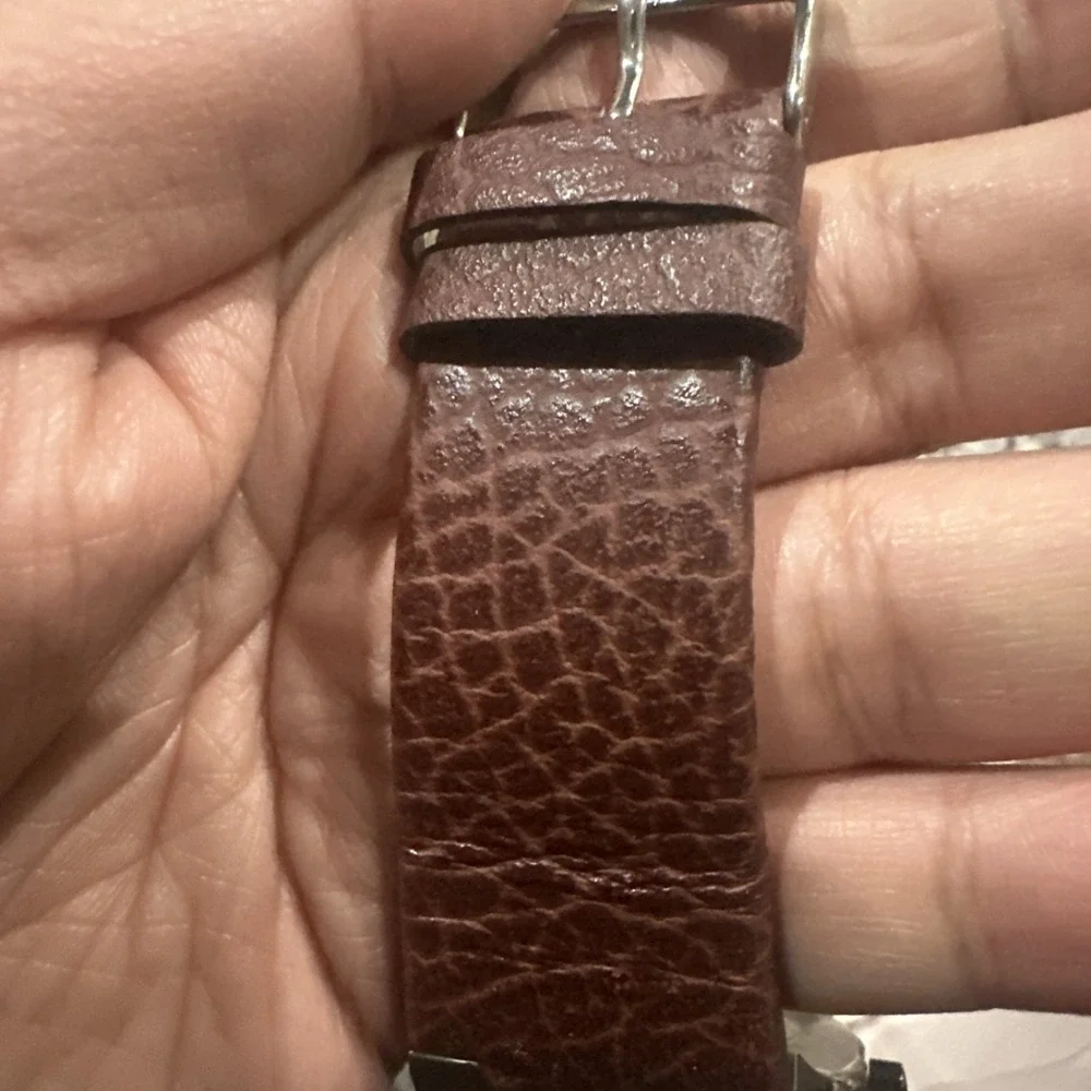 Working Kenneth Cole NY 43mm Brown Leather Band Fit 8in KC-1338BNIP Mens Watch‎